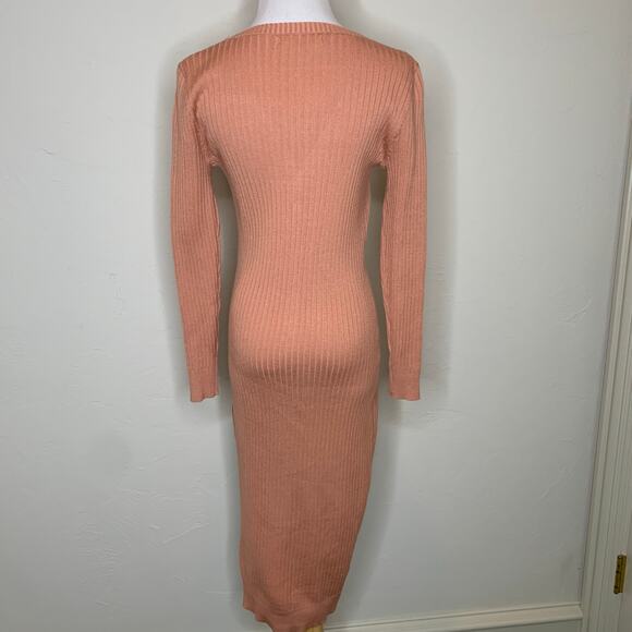 Heartloom Revolve Burnt Orange Button Front Sweater Dress Sz Small - Picture 2 of 11